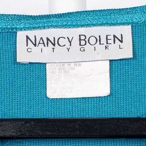 Nancy Bolen VTG Leopard Print Eyelash Shirt S Womens Teal Knit Long Sleeve USA - Picture 5 of 6